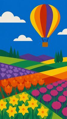 Hard-edge Painting Style greeting card example