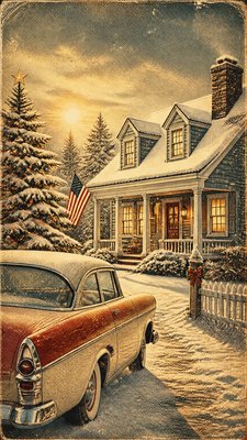 Americana Aesthetic Christmas card example