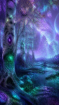Alien World Sci-Fi Art wall art print example