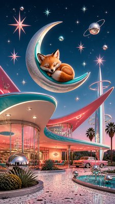 Googie Architecture baby announcement example