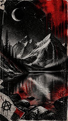 Gothic Punk Art phone wallpaper example