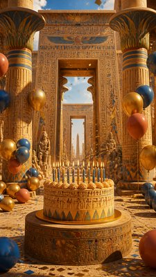 Ancient Egyptian Architecture birthday card example