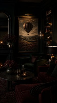 Dark Moody Interior Design greeting card example