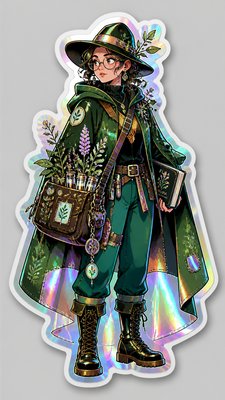 Holographic Sticker Design character design example