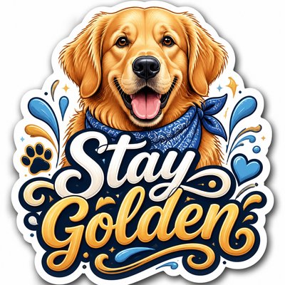 Typography Sticker Design pet portrait example