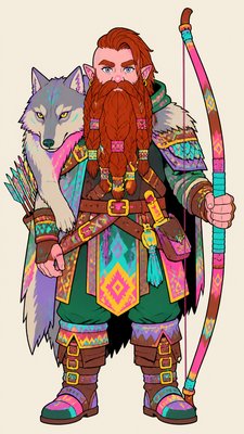 Superflat Art Style tabletop character portrait example