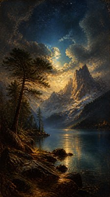 Romantic Landscape Art Style phone wallpaper example