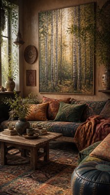 Bohemian Interior Design wall art print example