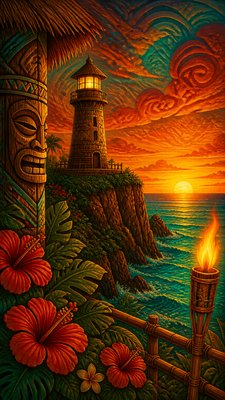 Tiki Aesthetic poster example