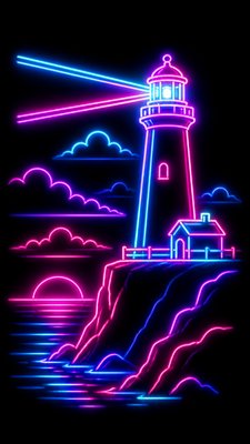 Neon Icon Design poster example