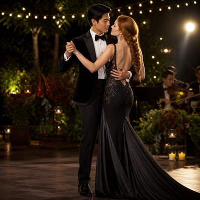 Formal Evening Wear Fashion couple portrait example
