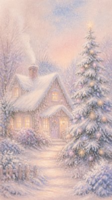 Pastel Art Style Christmas card example