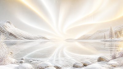 a sweeping aurora over a frozen lake, no people — Clean Girl Aesthetic wallpaper
