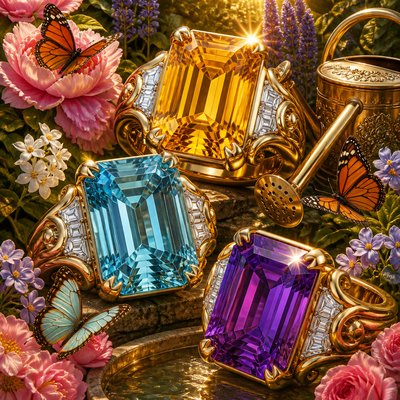 Cocktail Ring Era Jewelry Style coloring page example