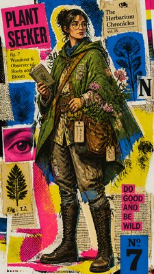 Collage Pop Art Style character design example