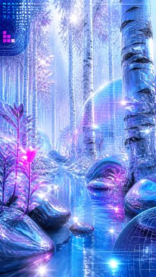 Cyber Y2K Aesthetic wall art print example