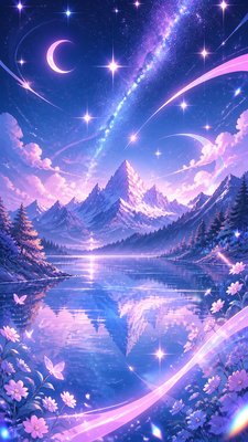 Magical Girl Anime Art Style phone wallpaper example