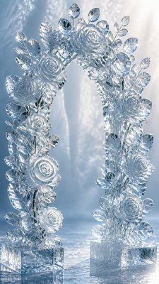 Ice Sculpture Art Style wedding invitation example