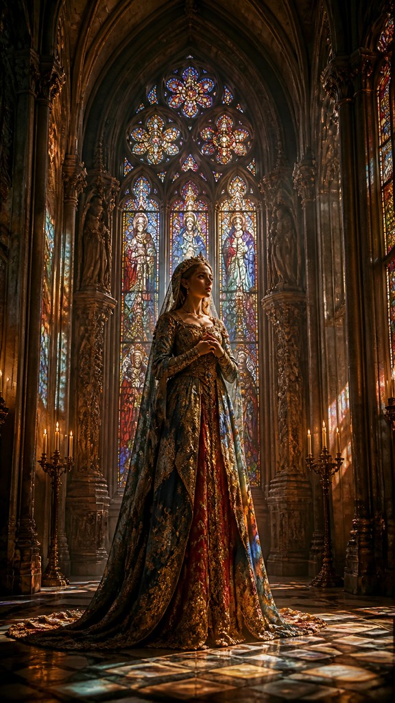 full-length portrait of an elegant figure — Gothic Cathedral Art