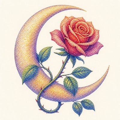 Pointillist Impressionism Art Style tattoo design example