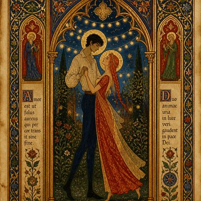 Gothic Religious Art couple portrait example