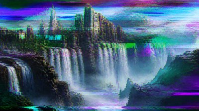 Digital Glitch Abstract Art Style concept art example