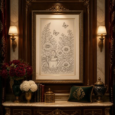 Traditional Interior Design coloring page example