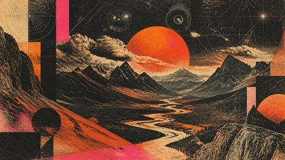 Retro-Futuristic Pop Surrealism desktop wallpaper example