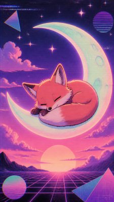 Vaporwave Anime Aesthetic baby announcement example
