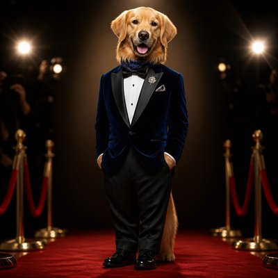 Formal Evening Wear Fashion pet portrait example