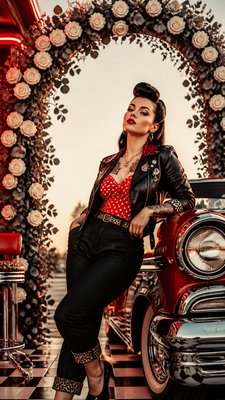 Rockabilly Aesthetic wedding invitation example