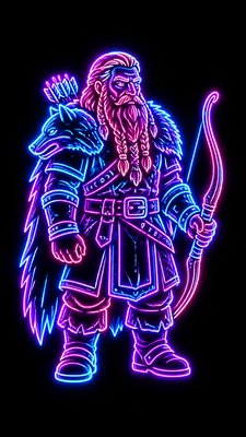 Neon Icon Design tabletop character portrait example