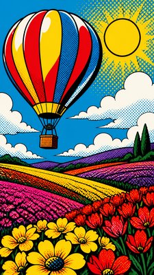 Advertisement Pop Art Style greeting card example