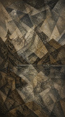 Analytical Cubism Art Style phone wallpaper example