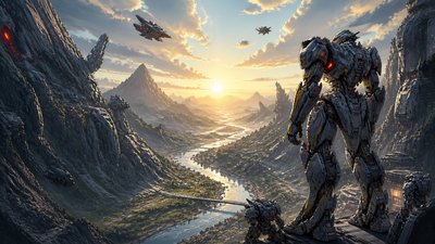 Mecha Anime Art Style desktop wallpaper example