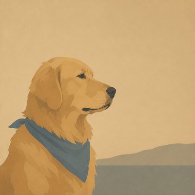 Minimalist Landscape Art Style pet portrait example