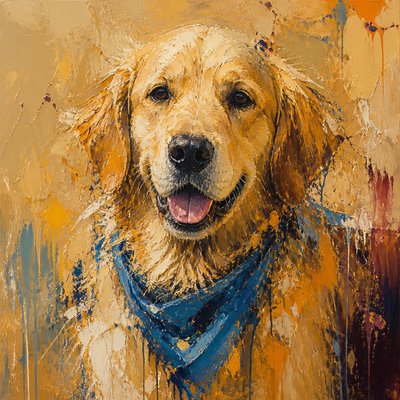 Abstract Expressionism Art Style pet portrait example