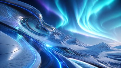 Futuristic Architecture Art banner example
