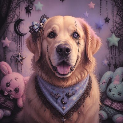 Pastel Goth Aesthetic pet portrait example
