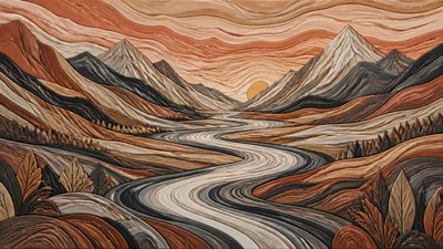 Nerikomi Ceramic Art Style desktop wallpaper example