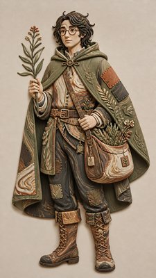 Nerikomi Ceramic Art Style character design example