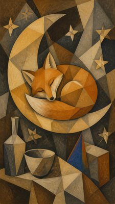 Cubist Still Life Art Style baby announcement example