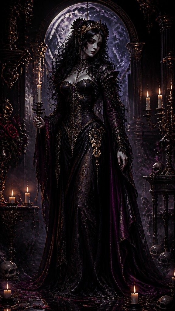 full-length portrait of an elegant figure — Dark Gothic Art