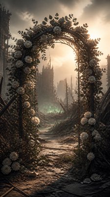 Post-Apocalyptic Sci-Fi Art wedding invitation example
