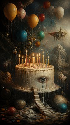 Surrealism Art Style birthday card example