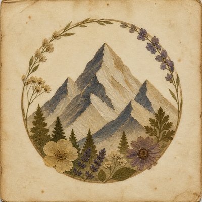 Pressed Flowers logo concept example