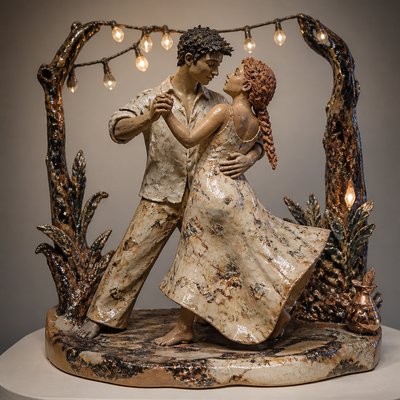 Contemporary Sculptural Ceramic Art Style couple portrait example