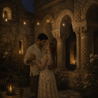 Romanesque Architecture couple portrait example