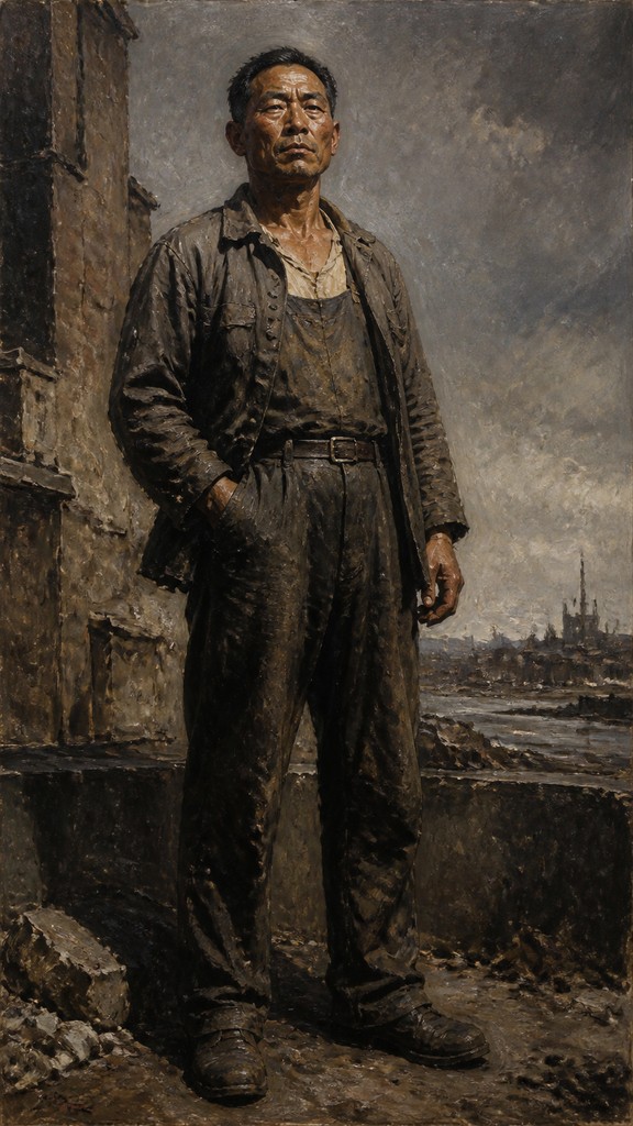 full-length portrait of an elegant figure — Social Realism Art Style