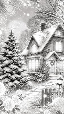 Shoujo Romance Manga Art Style Christmas card example